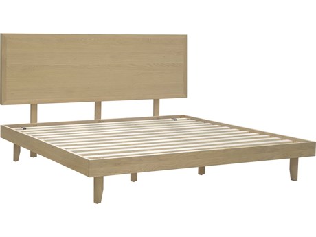 Surya Pryce Brown Natural Oak Wood King Platform Bed