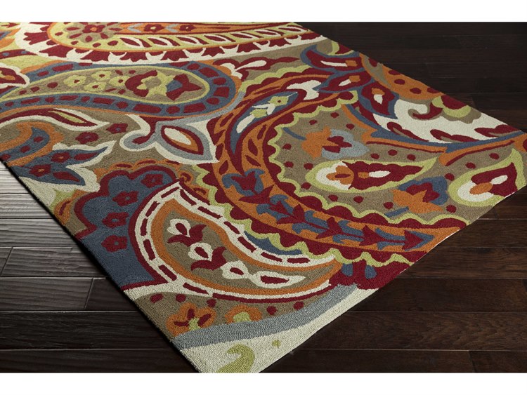 Surya Rain Rectangular Dark Red C Sage Area Rug Syrai1160rec