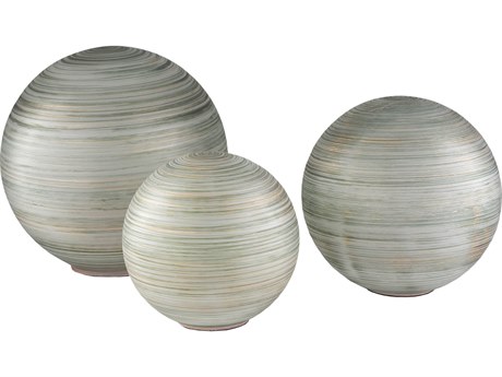 Surya Rondure Dark Green Sculpture Set of 3