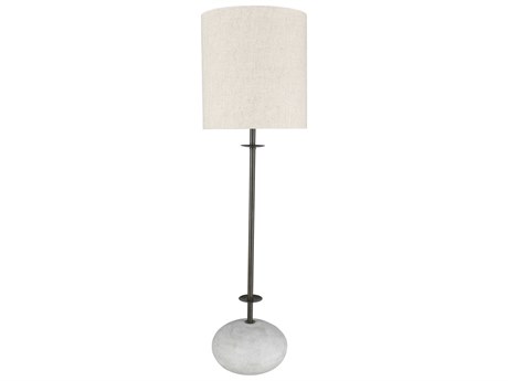 Surya Rigby Metallic Bronze Ivory Linen Gray Buffet Lamp