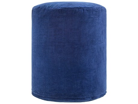 Surya Roy Midnight Blue Upholstered Pouf