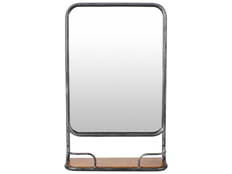 Surya Carter Black Rectangular Wall Mirror