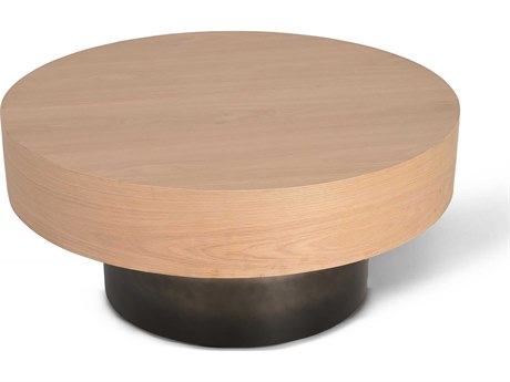 Surya Russula Round Wood Coffee Table
