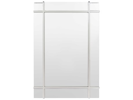Surya Sadler Metallic Silver Rectangular Wall Mirror