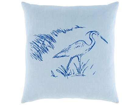 Surya Sea Life Ice Blue Pillow
