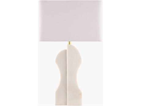 Surya Setubal White Linen Buffet Lamp