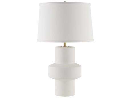 Surya Tabou White Linen Table Lamp