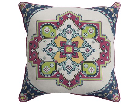 Surya Technicolor Blue Pillow