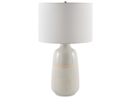 Surya Togo White Linen Buffet Lamp