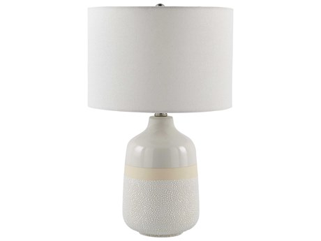 Surya Togo White Linen Table Lamp