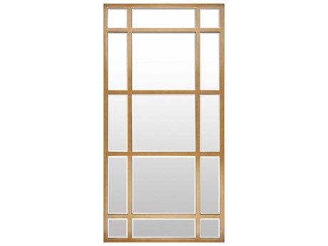 Surya Turnstile Gold Rectangular Wall Mirror