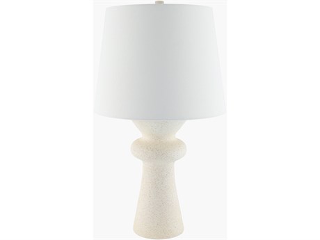Surya Tipas White Linen Buffet Lamp