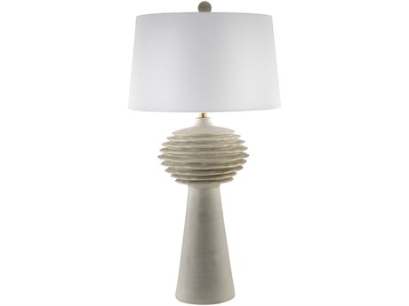 Surya Terra Strata Gray White Linen Buffet Lamp