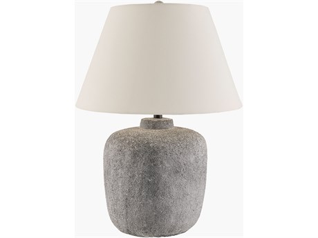 Surya Tovik White Cotton Gray Buffet Lamp