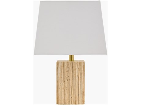 Surya Taboye Brown White Linen Table Lamp