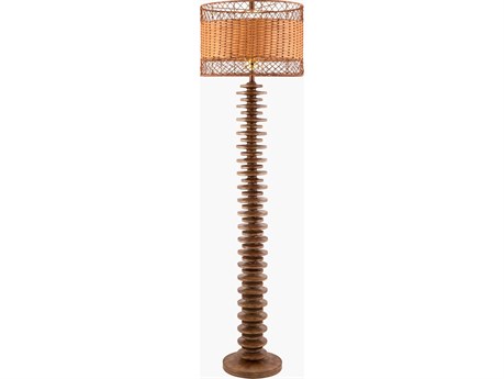 Surya Ukwi Brown Seagrass Floor Lamp