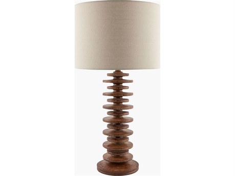 Surya Ukwi Brown Wheat Linen Table Lamp
