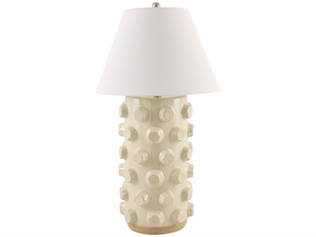 Surya Vage Cream White Linen Off Buffet Lamp