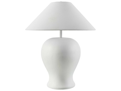 Surya Velas White Linen Buffet Lamp