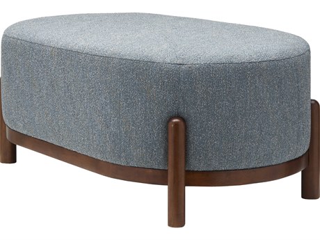 Surya Valek Brown Blue Upholstered Ottoman