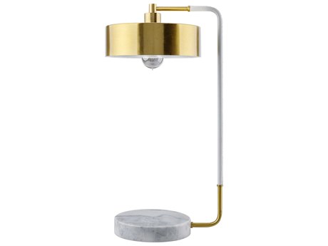 Surya Valo Gold White Metal Desk Lamp