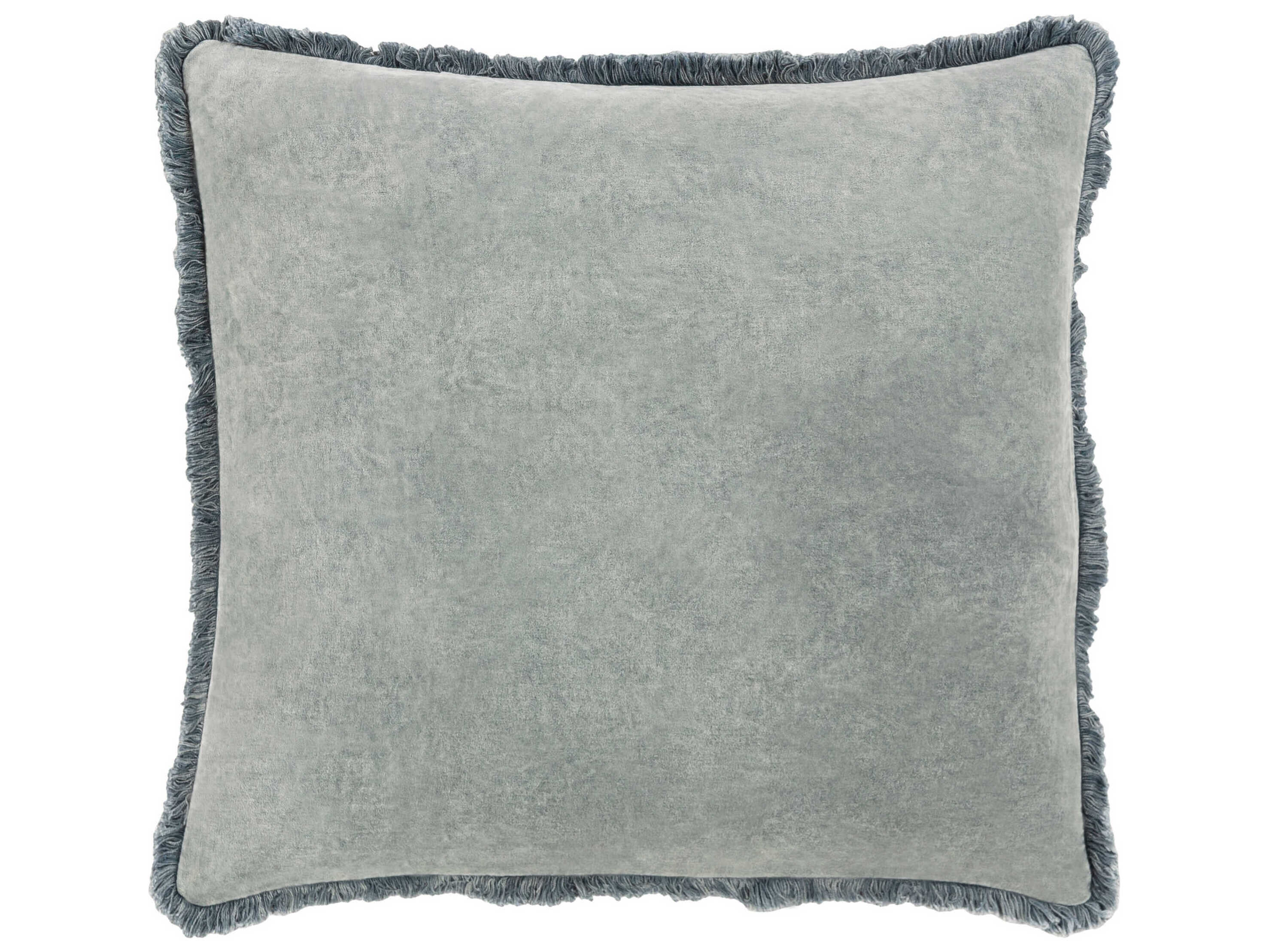 Surya Washed Cotton Velvet Slate Pillow | SYWCV003