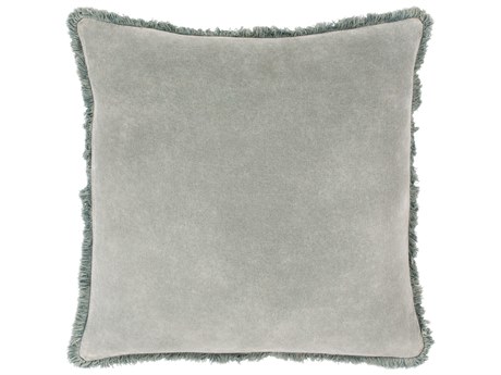 Surya Washed Cotton Velvet Sage Pillow
