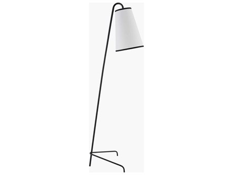 Surya Witsand Black White Linen Floor Lamp