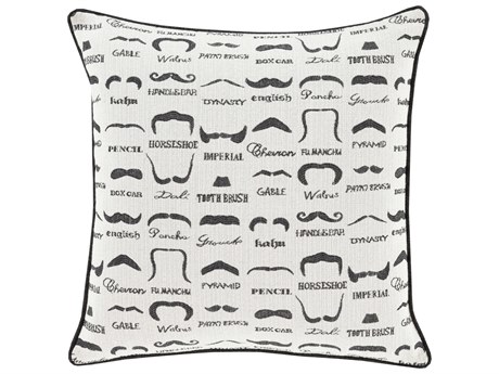 Surya Wax that Stache Black Pillow