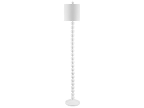 Surya Zelda White Beige Linen Floor Lamp