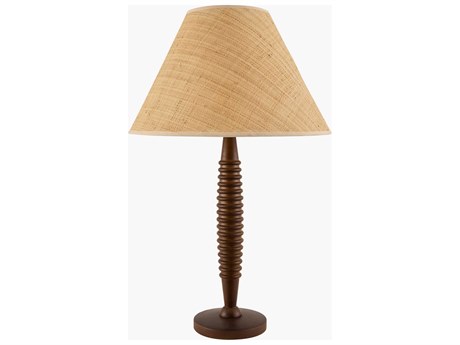 Surya Ziniare Dark Brown Linen Buffet Lamp
