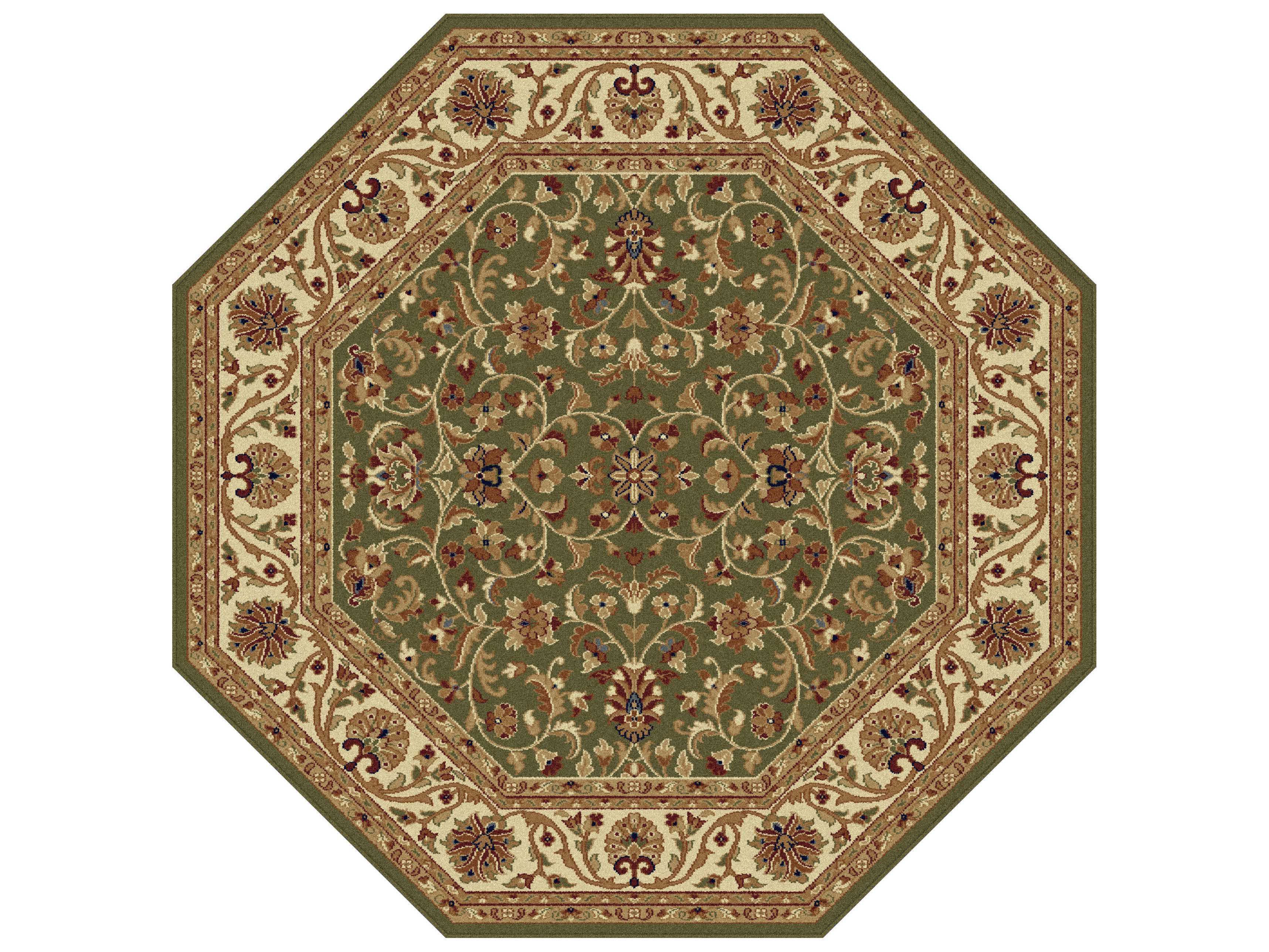 Tayse Rugs Sensation Ventura Octagon Green Area Rug TA4815GREENOCT