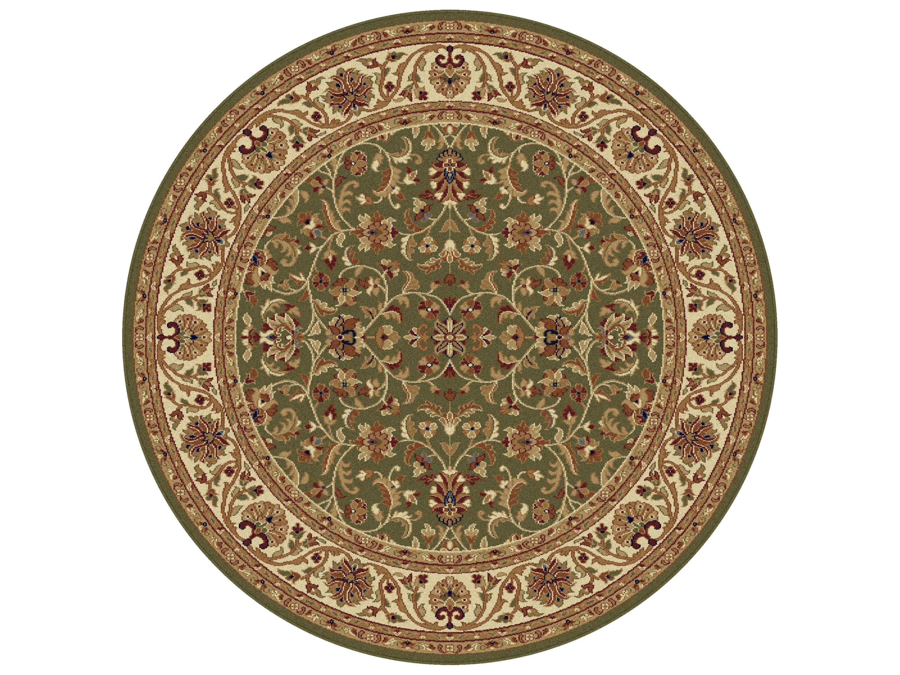 Tayse Rugs Sensation Ventura Round Green Area Rug TA4815GREENROU
