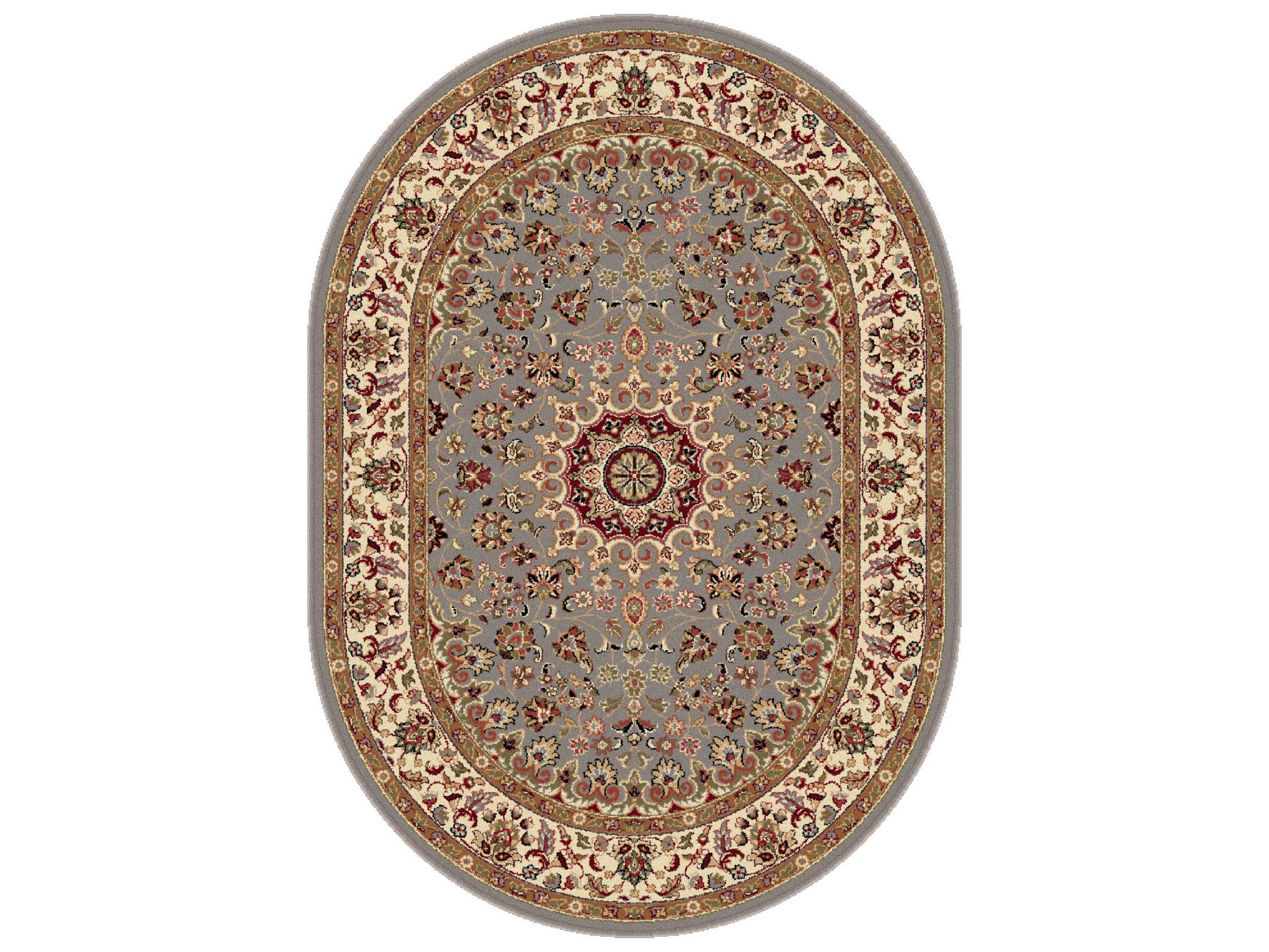 Tayse Rugs Elegance Victoria Oval Blue Area Rug TA5396BLUEOVA