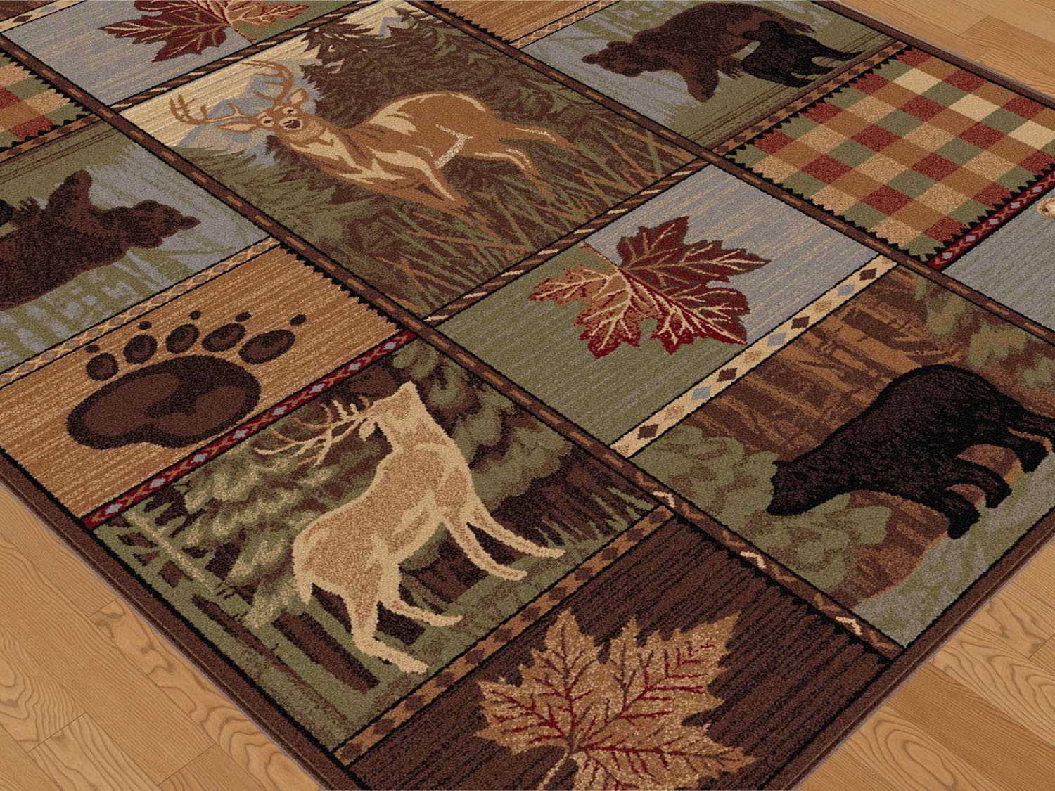 Tayse Rugs Nature Colorblock Wildlife Rectangular Brown Area Rug ...