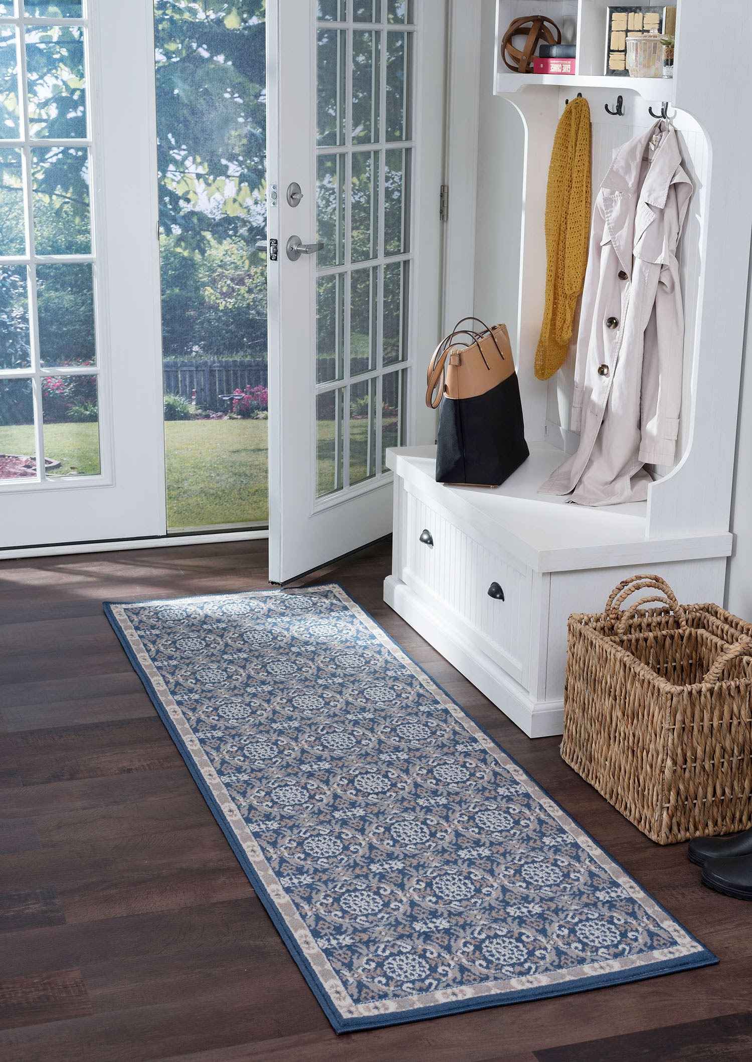 Tayse Rugs Hampton Izel Navy Runner Rug | TAHMP3807RUN