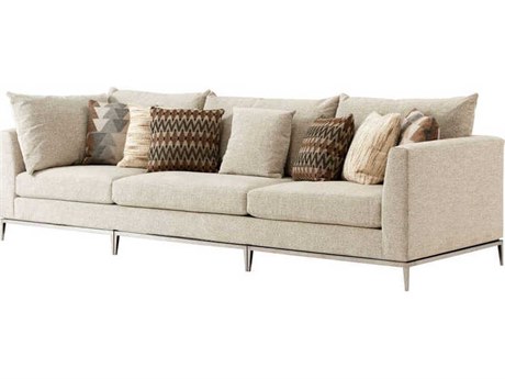 Theodore Alexander Loxely Antique Bronze Upholstered LAF Corner Sofa