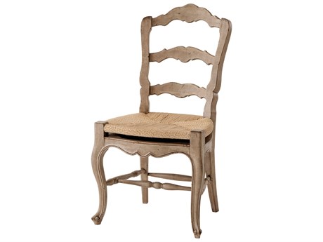 Theodore Alexander Echoes Mahogany Wood White Side Dining Chair