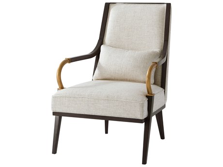 Theodore Alexander Brown Fabric Accent Chair