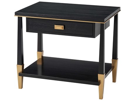 Theodore Alexander Richard Mishaan Rectangular Wood Black Ebony End Table