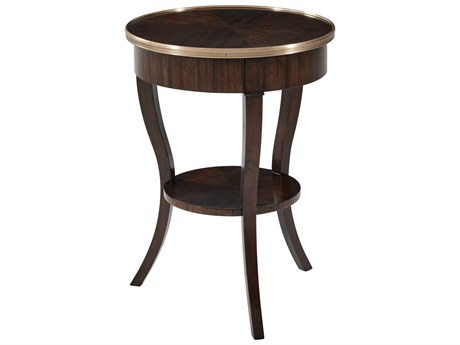 Theodore Alexander Round Wood Le Brun End Table