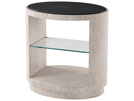 Theodore Alexander Isola Oval Marble Gowan End Table