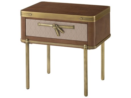 Theodore Alexander Ta Iconic Rectangular Wood Light Grey Brown Sycamore End Table