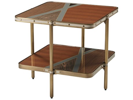 Theodore Alexander Ta Iconic Square Wood Modern Metal End Table