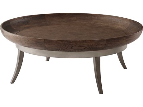 Theodore Alexander Isola Round Wood Matte Tungsten Charteris Coffee Table