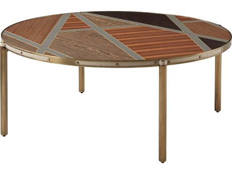 Theodore Alexander Ta Iconic Round Wood Nature Engineered Coffee Table