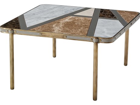Theodore Alexander Ta Iconic Rectangular Marble Modern Metal Coffee Table