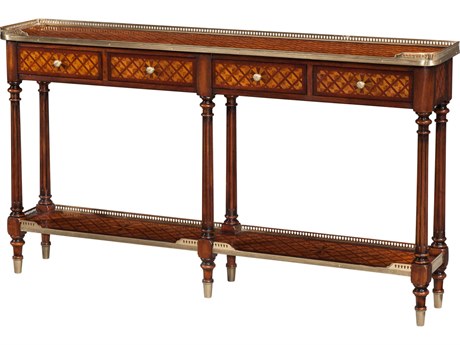Theodore Alexander Essential Rectangular Wood Baveno Walnut Console Table