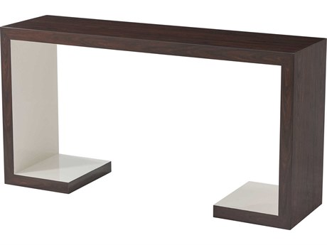 Theodore Alexander Ta Originals Rectangular Wood Morning White Mocha Console Table