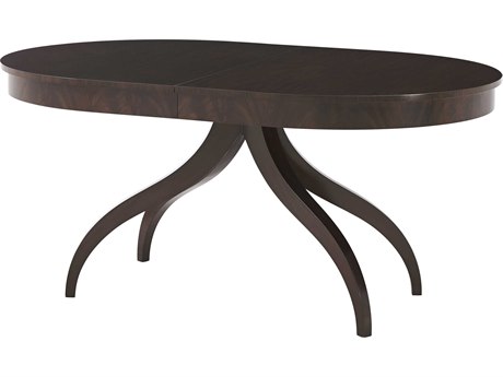 Theodore Alexander Composition Oval Wood Morado Veneer Mahogany Dining Table